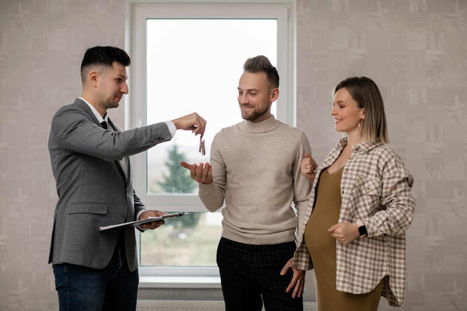 Agent reviewing property options with clients